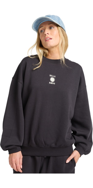 2025 Billabong Mujer So Sunny Kendal Crew Fleece EBJFT00155 - Black Pebble